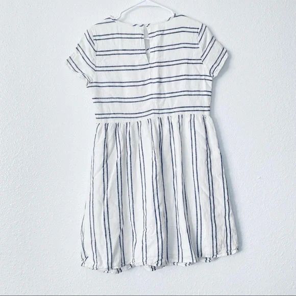Old Navy XS Striped Linen Blend Fit & Flare Swing Boho Side Zip Dress - Picture 2 of 8